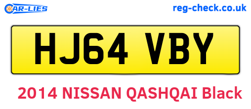HJ64VBY are the vehicle registration plates.