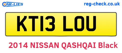 KT13LOU are the vehicle registration plates.