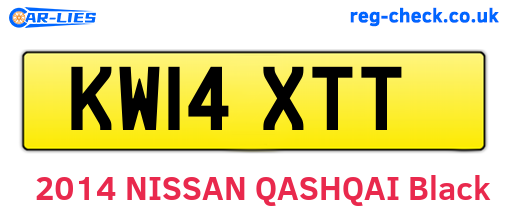 KW14XTT are the vehicle registration plates.