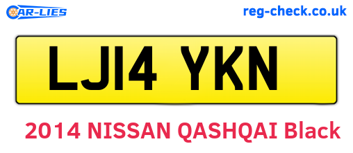 LJ14YKN are the vehicle registration plates.
