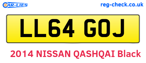 LL64GOJ are the vehicle registration plates.