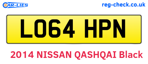 LO64HPN are the vehicle registration plates.