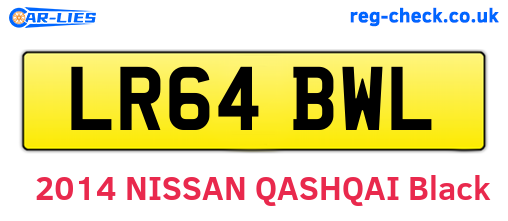 LR64BWL are the vehicle registration plates.