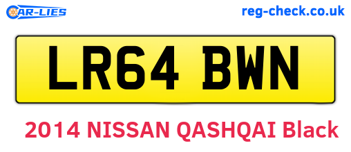 LR64BWN are the vehicle registration plates.