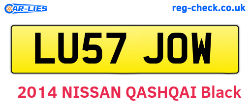 LU57JOW are the vehicle registration plates.