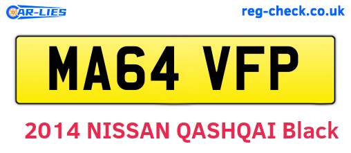 MA64VFP are the vehicle registration plates.