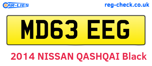 MD63EEG are the vehicle registration plates.