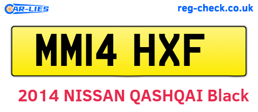 MM14HXF are the vehicle registration plates.
