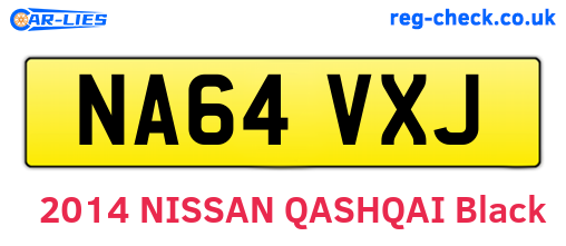 NA64VXJ are the vehicle registration plates.
