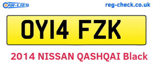 OY14FZK are the vehicle registration plates.