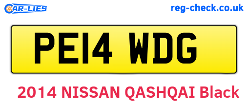 PE14WDG are the vehicle registration plates.