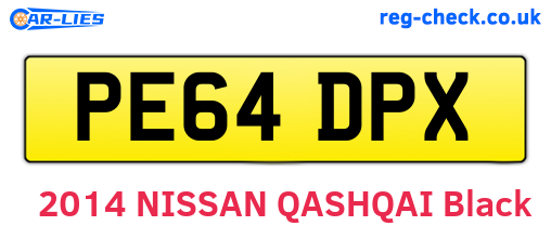 PE64DPX are the vehicle registration plates.
