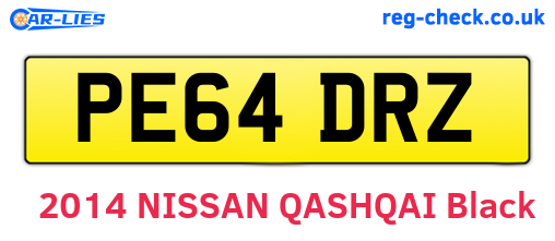 PE64DRZ are the vehicle registration plates.