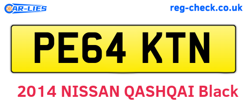 PE64KTN are the vehicle registration plates.