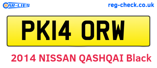 PK14ORW are the vehicle registration plates.
