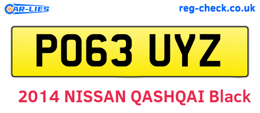 PO63UYZ are the vehicle registration plates.