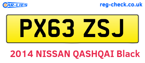 PX63ZSJ are the vehicle registration plates.