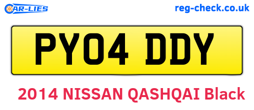 PY04DDY are the vehicle registration plates.
