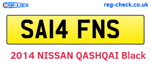 SA14FNS are the vehicle registration plates.