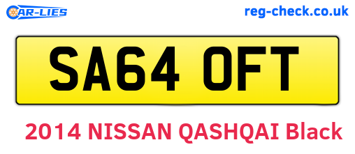 SA64OFT are the vehicle registration plates.