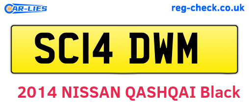 SC14DWM are the vehicle registration plates.