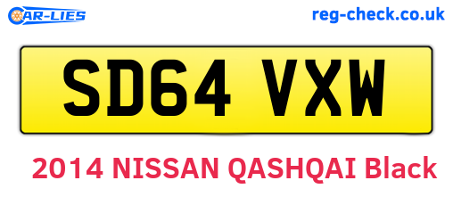 SD64VXW are the vehicle registration plates.