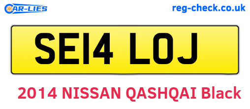 SE14LOJ are the vehicle registration plates.