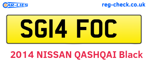 SG14FOC are the vehicle registration plates.