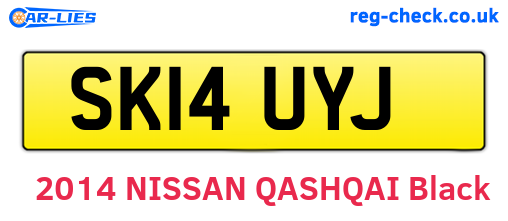 SK14UYJ are the vehicle registration plates.