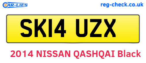 SK14UZX are the vehicle registration plates.