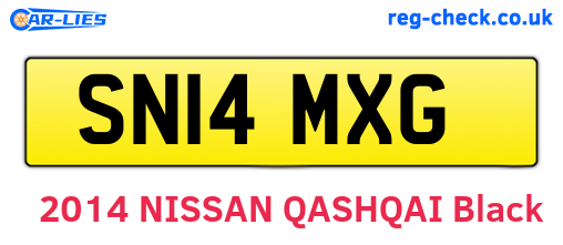 SN14MXG are the vehicle registration plates.