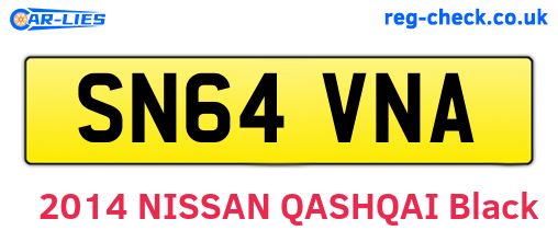 SN64VNA are the vehicle registration plates.