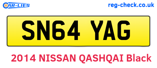 SN64YAG are the vehicle registration plates.