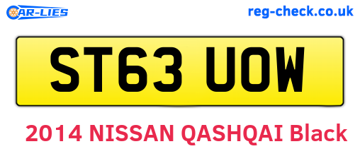 ST63UOW are the vehicle registration plates.