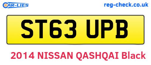 ST63UPB are the vehicle registration plates.