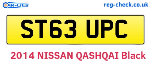 ST63UPC are the vehicle registration plates.