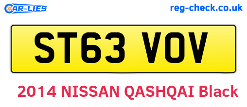 ST63VOV are the vehicle registration plates.