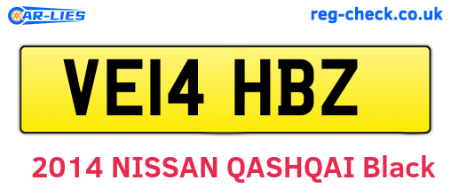 VE14HBZ are the vehicle registration plates.