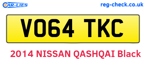 VO64TKC are the vehicle registration plates.