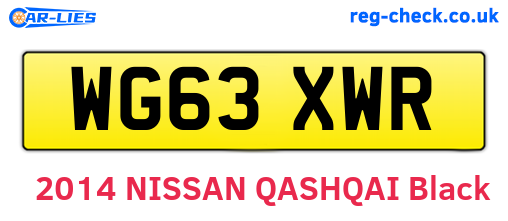 WG63XWR are the vehicle registration plates.