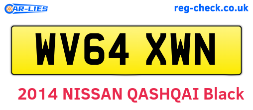 WV64XWN are the vehicle registration plates.