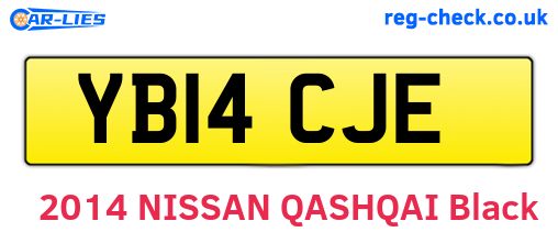 YB14CJE are the vehicle registration plates.