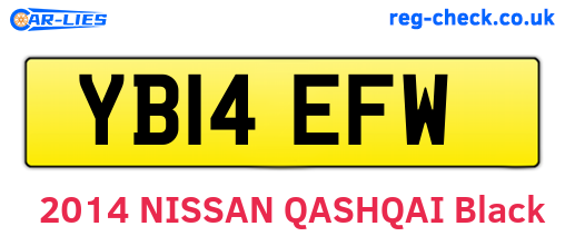 YB14EFW are the vehicle registration plates.