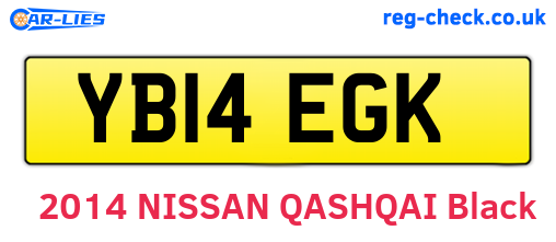 YB14EGK are the vehicle registration plates.