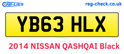 YB63HLX are the vehicle registration plates.