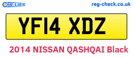 YF14XDZ are the vehicle registration plates.