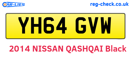 YH64GVW are the vehicle registration plates.