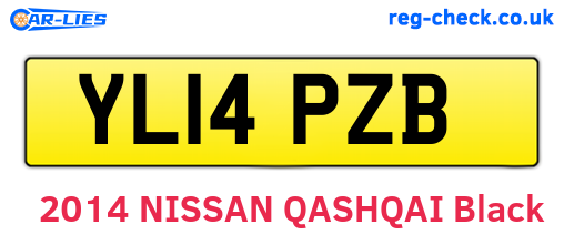 YL14PZB are the vehicle registration plates.