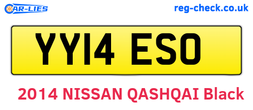 YY14ESO are the vehicle registration plates.