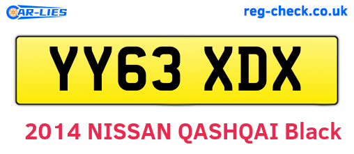 YY63XDX are the vehicle registration plates.